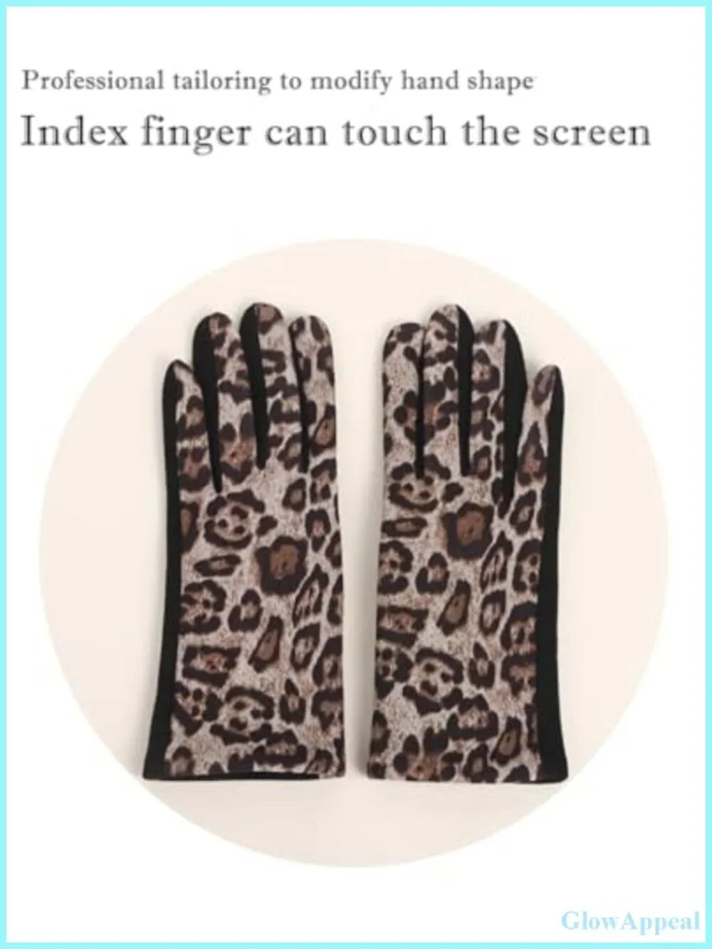 Women's Leopard Print Stretch Fleece Touchscreen Gloves Cold Weather Driving